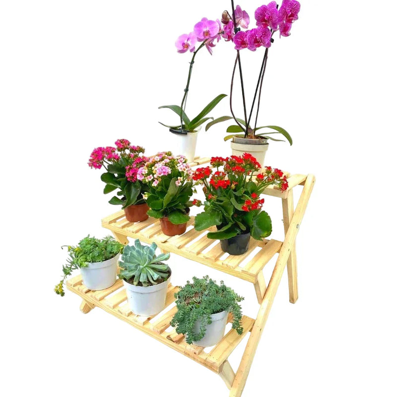 Jardim Vertical estante escada 3p para vasos Flores ou Horta na varanda Apartamento