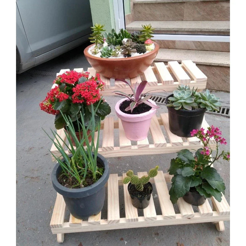 Jardim Vertical estante escada 3p para vasos Flores ou Horta na varanda Apartamento