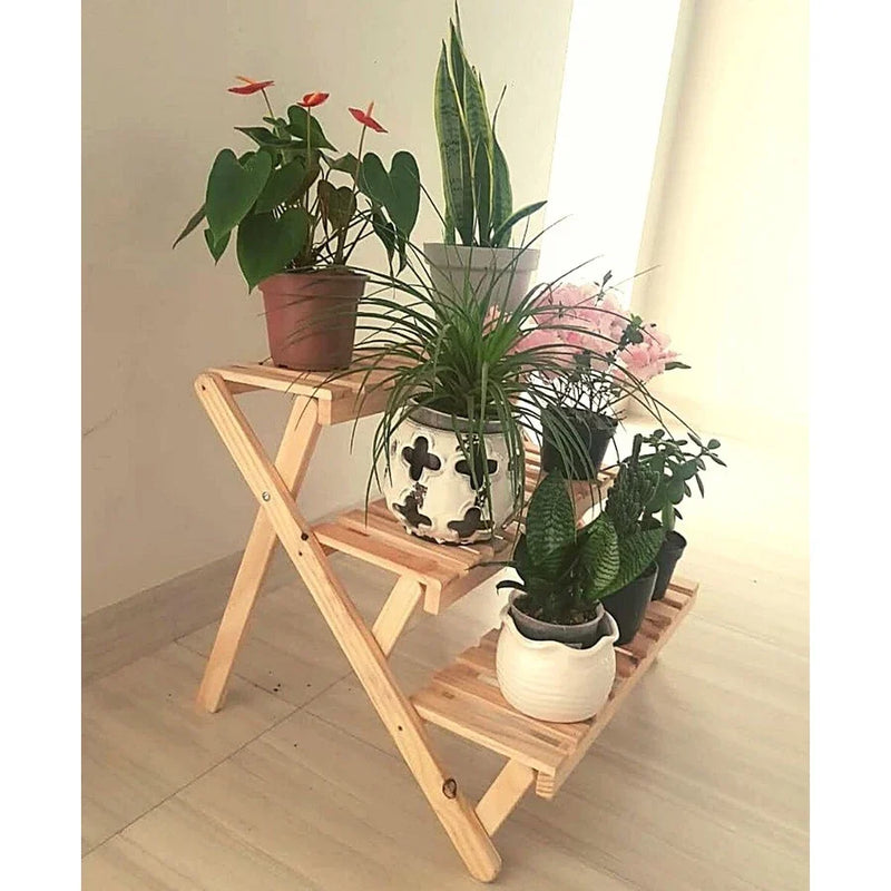 Jardim Vertical estante escada 3p para vasos Flores ou Horta na varanda Apartamento