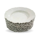 Kit com 10 Prato Fundo com Desenho de Pétala