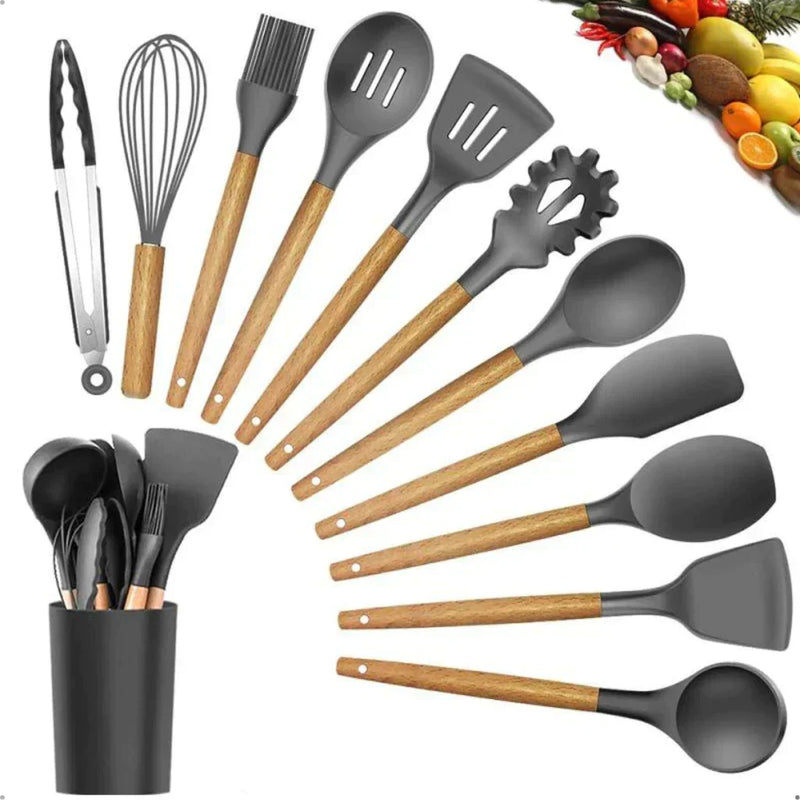 Kit Utensílios de Cozinha em Silicone