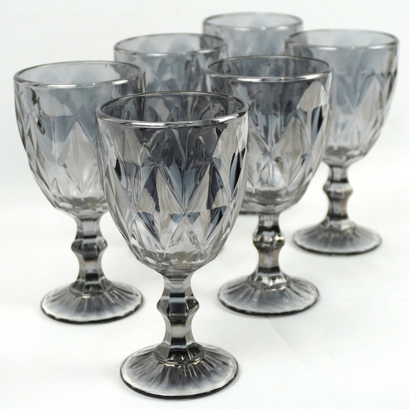 Jogo de Taças Copos Cristal Ecológico Diamond 330ml Com 6 Peças