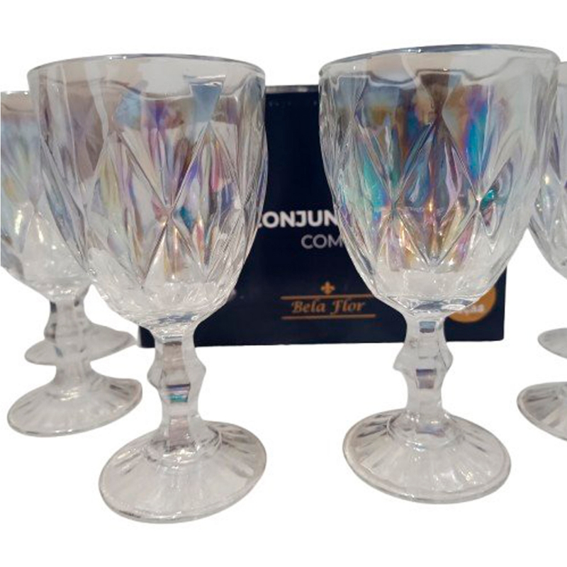 Jogo com 6 Taças de Cristal Ecológico Diamond